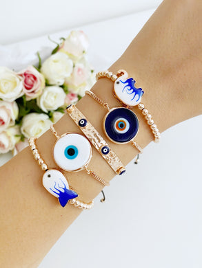 Evil Eye Bracelet, Bangle Bracelet, Lucky Jewelry