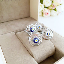 Silver Evil Eye Ring, Authentic Ring, Adjustable Ring