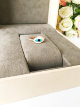 Oval Rose Gold Evil Eye Ring - Evileyefavor