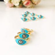 Turquoise Oval Evil Eye Ring - Evileyefavor