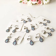 Silver Evil Eye Hoop Earrings - Evileyefavor