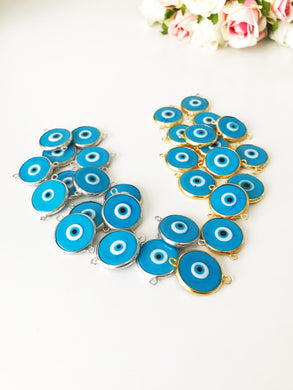 Murano evil eye connector bead - Evileyefavor