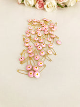 Pink evil eye safety pin BULK - Evileyefavor