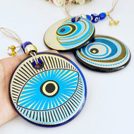 Patterned Evil Eye Wall Hanging, Painted Evil Eye Home Decor, Small Evil Eye