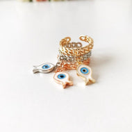 Dangle Fish Evil Eye Ring - Evileyefavor