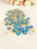 Lucky evil eye safety pins - Evileyefavor