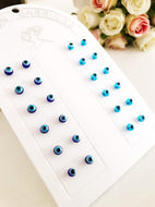 Glass Evil Eye Greek Stud Earrings - Evileyefavor