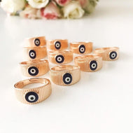 Rose Gold Evil Eye Ring - Evileyefavor