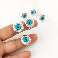 Hexagon Evil Eye Ring - Evileyefavor