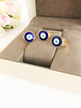 Adjustable blue evil eye ring - Evileyefavor