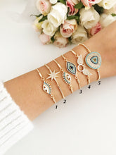 Gold evil eye adjustable bracelet collection - Evileyefavor